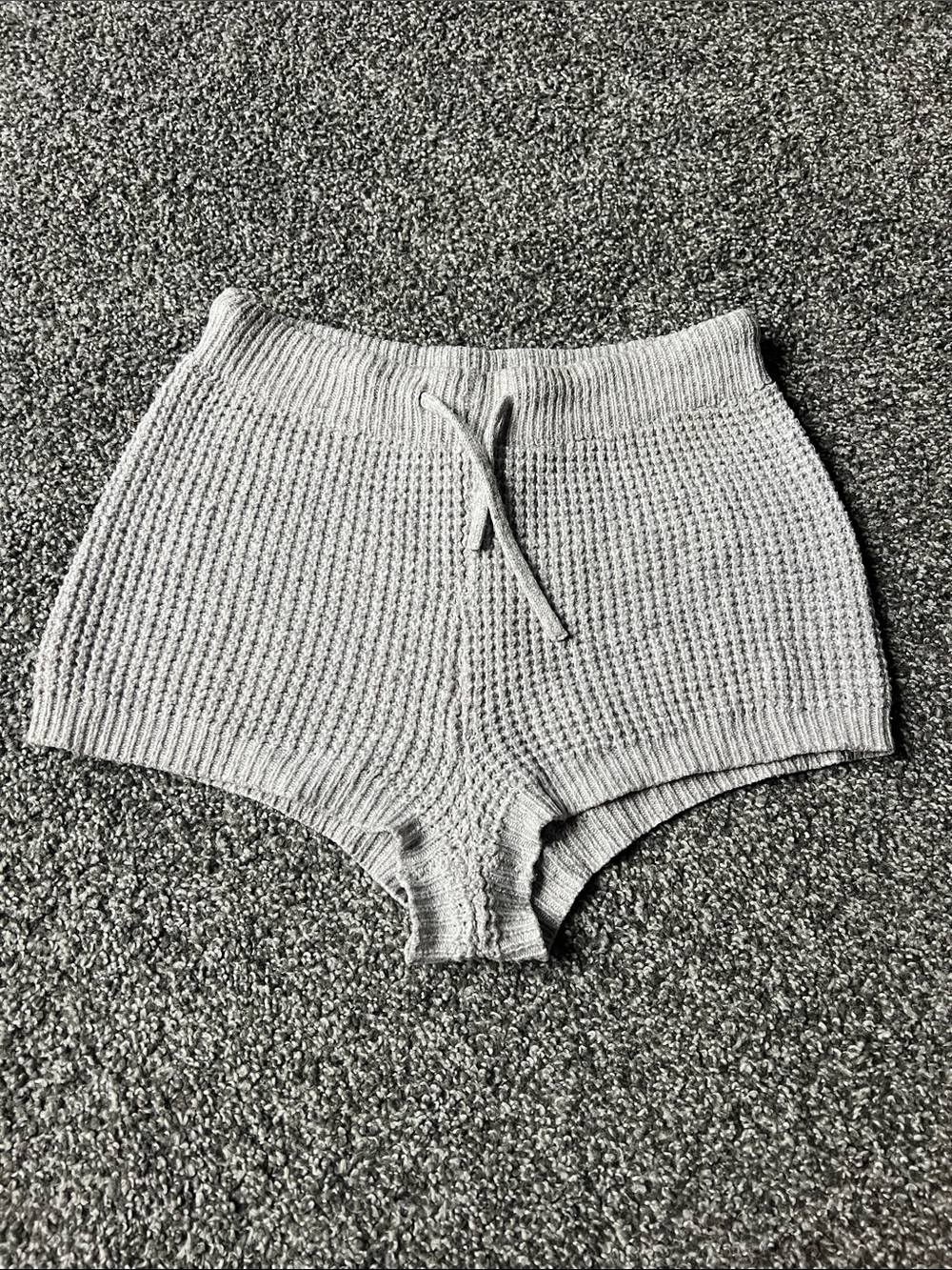 Knit High-Waist Lounge Shorts - Gray